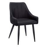 Monarch Tufted Leather Look Dining Chair Set, 2-pc