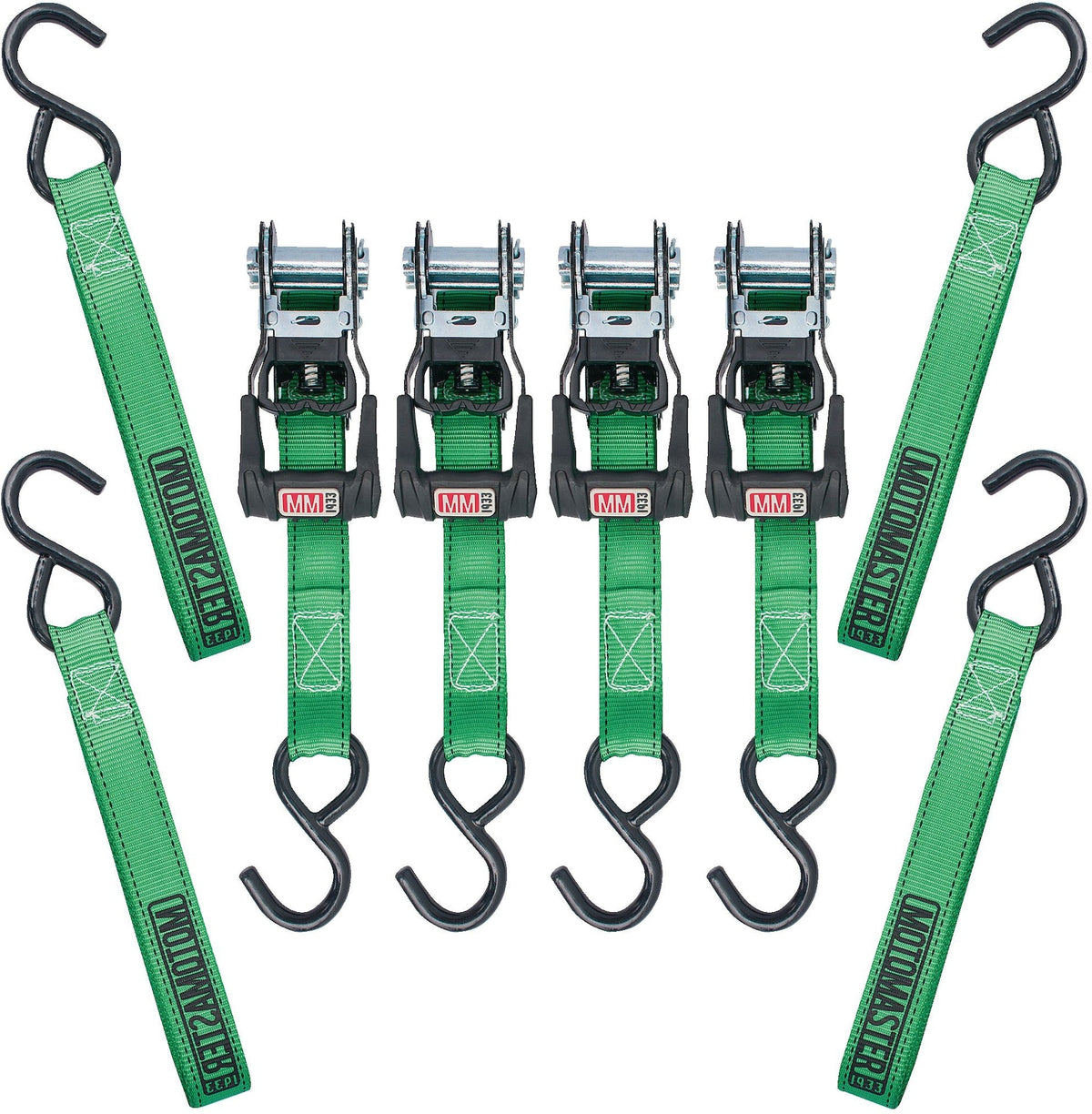 1,500-lb Ratchet Tie-Down Straps, with Padded Handle, 1-in x 14-ft, (2.5 cm x 4.3 m), 4-pk