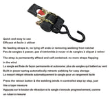1,500-lb Retractable Transom Tie Down Strap, 1-in x 6-ft (2.54 cm x 1.8 m), 2-pk