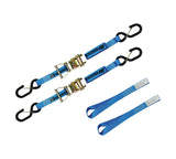 3,000-lb Heavy Duty Motorcycle Ratchet Tie Down Strap, 1-in x 6-ft, 2-pk