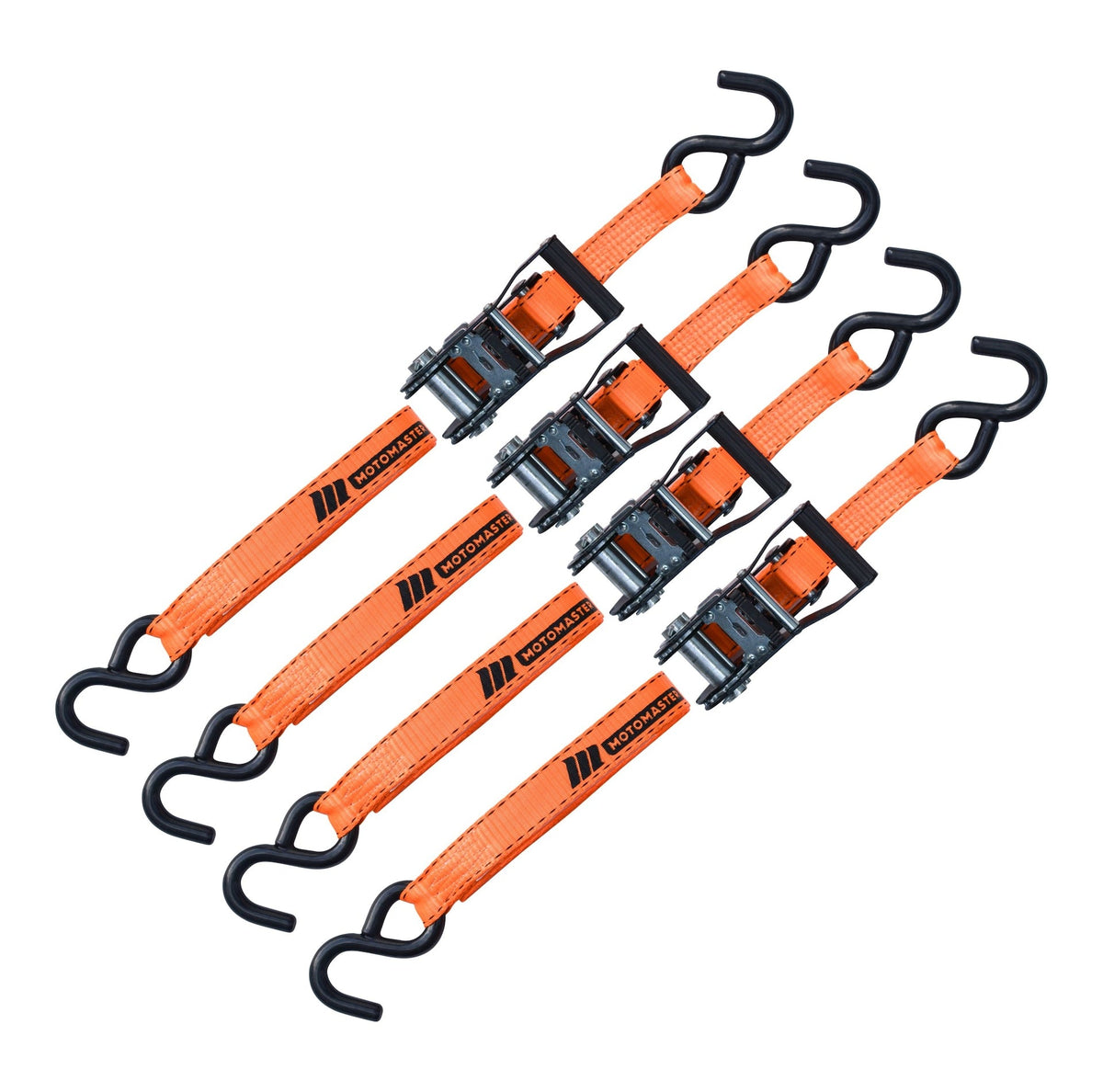 3,000-lb Heavy Duty Ratchet Tie Down Strap, Non-Padded, 1-in x 10-ft, 4-pk