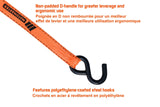 3,000-lb Heavy Duty Ratchet Tie Down Strap, Non-Padded, 1-in x 10-ft, 4-pk