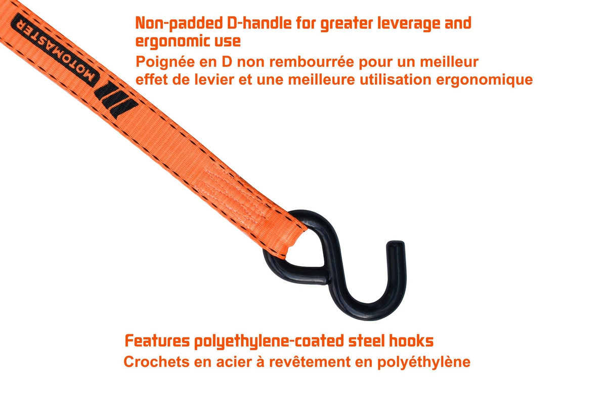 3,000-lb Heavy Duty Ratchet Tie Down Strap, Non-Padded, 1-in x 10-ft, 4-pk