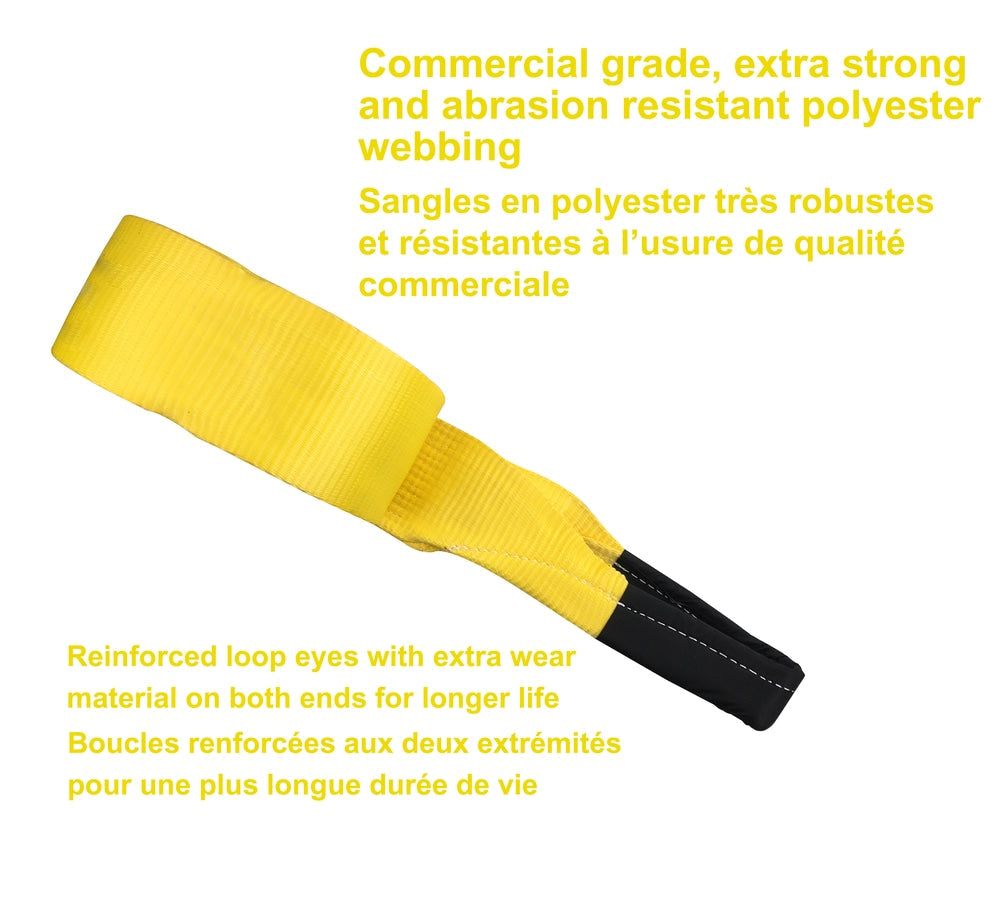 30,000-lb Recovery Strap with Loop Ends, Commercial Grade, 4-in x 30-ft