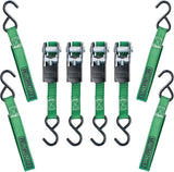900-lb Ratchet Tie-Down Straps, Non-Padded, 1-in x 10-ft, 4-pk