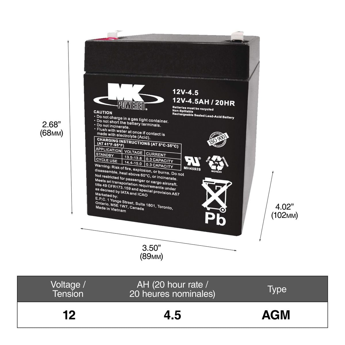 OEPLUS Group Size U1R Small Engine Battery, 350CCA