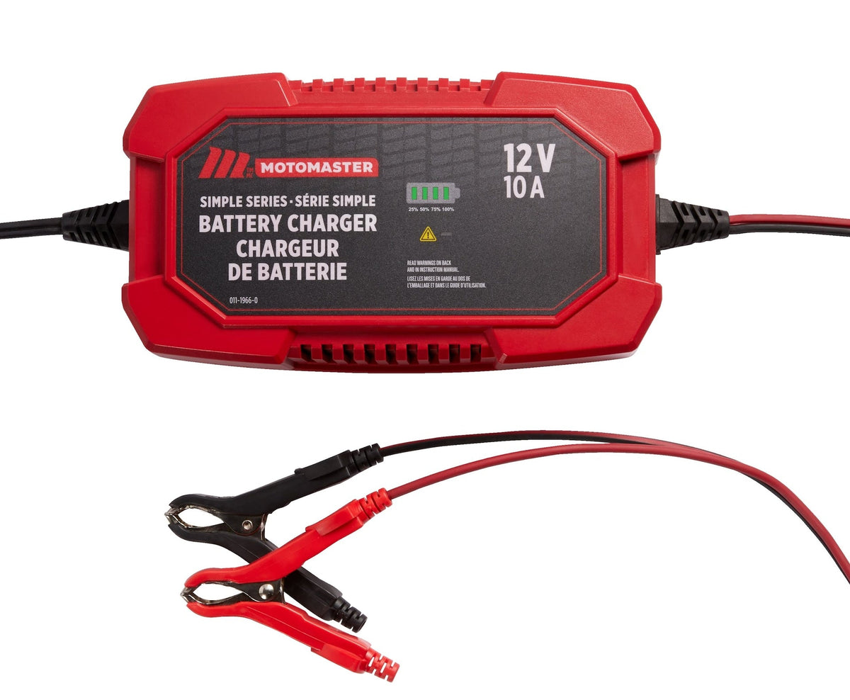 Simple Series Smart Battery Charger/Maintainer, Fully Automatic, 10-Amp, 12V