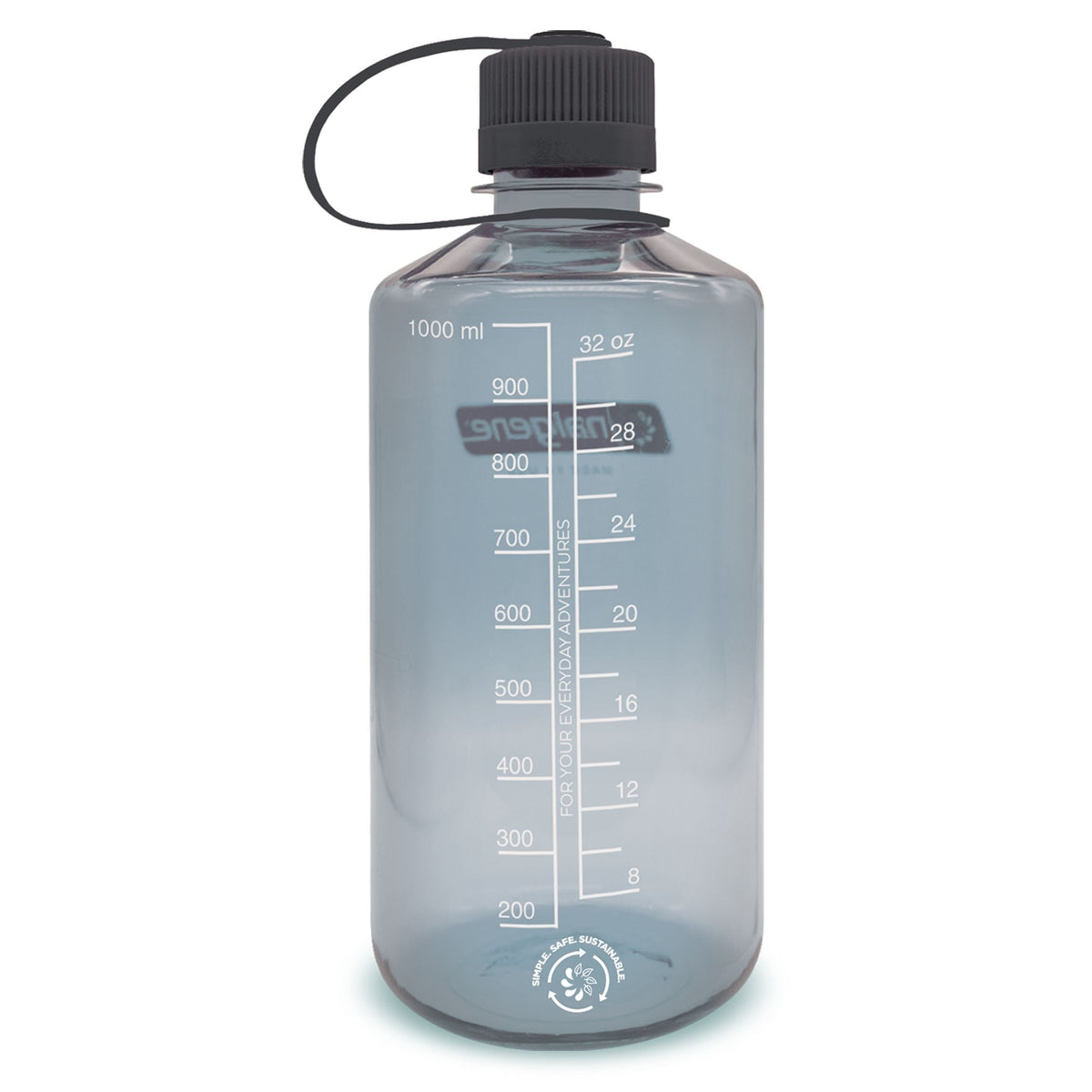 Sustain Narrow Mouth Water Bottle, Grey, 1 L