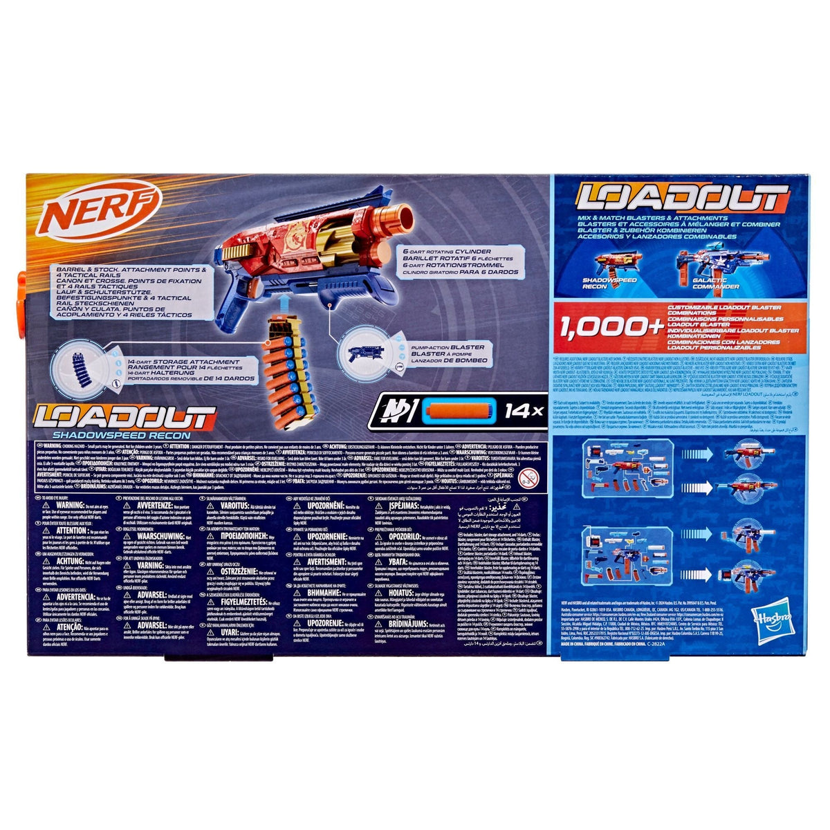 Loadout Shadowspeed Recon Dart Blaster with Dart Storage Attachment and 14 N1 Darts