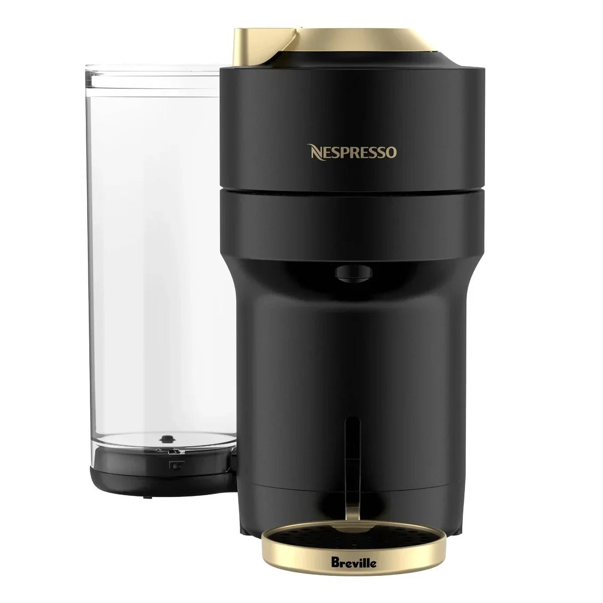 Vertuo Pop+ Deluxe Coffee and Espresso Machine by with Aeroccino with $25 Coffee Credit, Matte Black and Gold