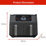 Ninja 2-Basket Air Fryer with 6 Cooking Functions, 8 Qt