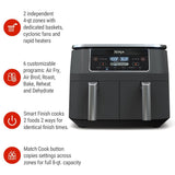 Ninja 2-Basket Air Fryer with 6 Cooking Functions, 8 Qt