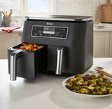 Ninja 2-Basket Air Fryer with 6 Cooking Functions, 8 Qt