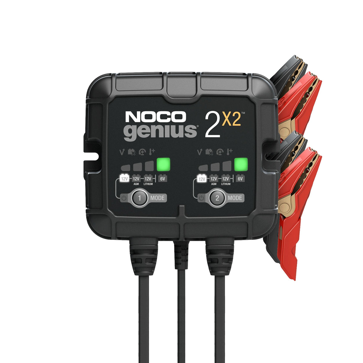 GENIUS2X2 Smart Battery Charger/Maintainer/Desulfator, 2-Bank, 4-Amp, 6V/12V