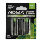 900mAh AA Solar Rechargeable Batteries, 900mAh, 4-pk