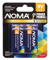 9V/9 Volt Alkaline Batteries, All Purpose, Long Lasting, 4-pk