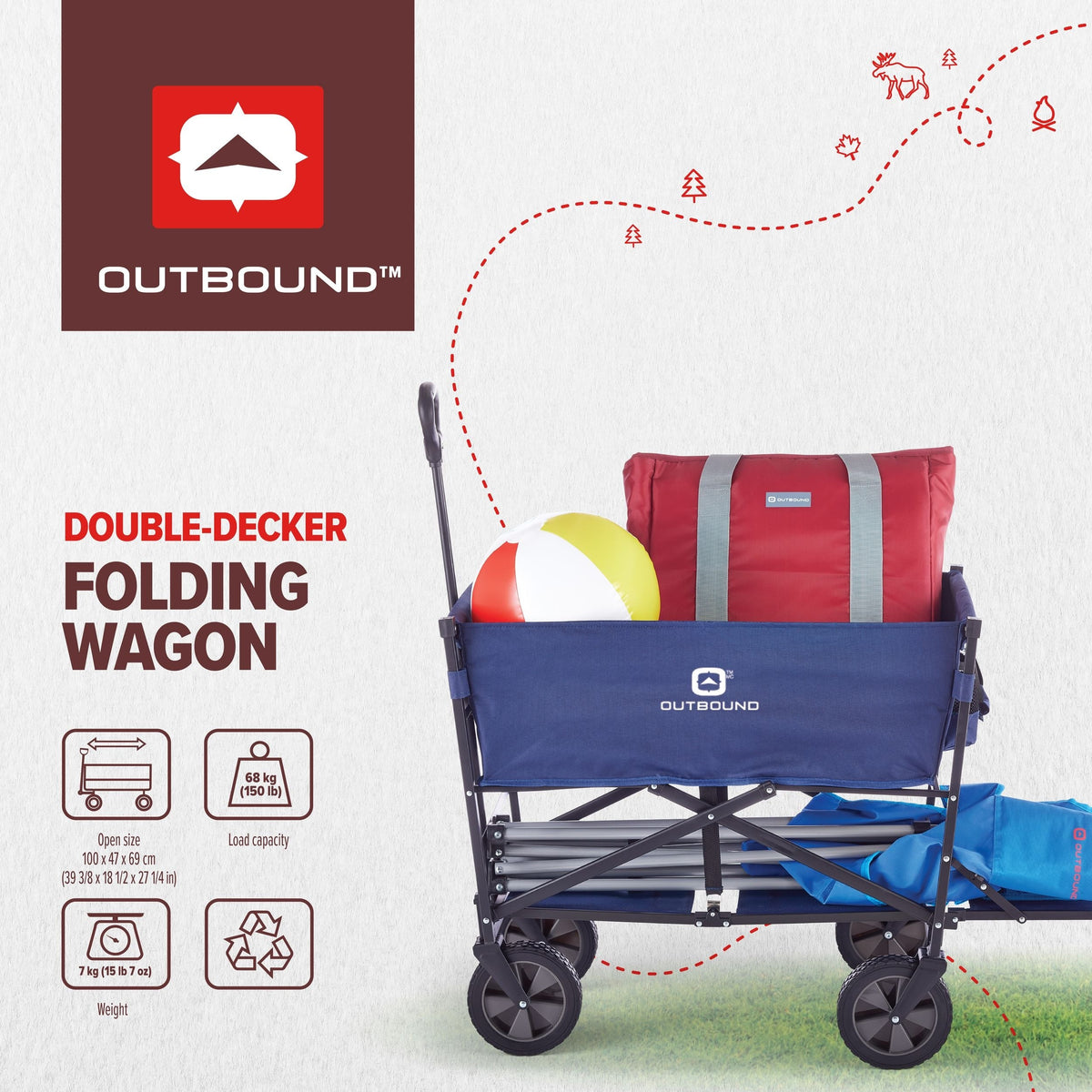 Outbound Double-Decker Outdoor Utility Wagon