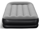 Outbound Tritech Double High Flocked Airbed, Twin, Grey, 75x38x14-in