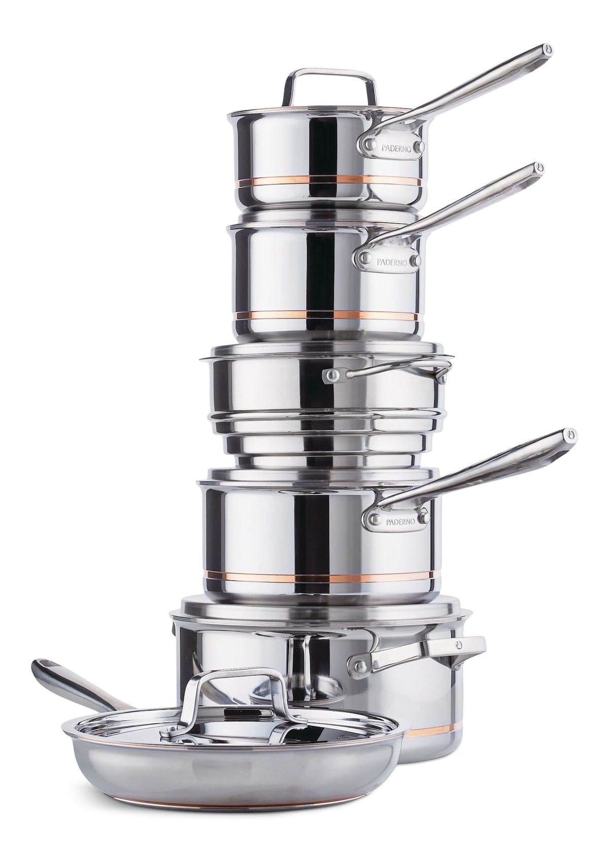 5-Ply Copper Core Stainless Steel Cookware Set, Oven Safe, 12-pc