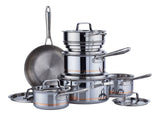 5-Ply Copper Core Stainless Steel Cookware Set, Oven Safe, 12-pc