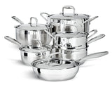 Canadian Classic Stainless Steel Cookware Set, Dishwasher & Oven Safe, 11-pc