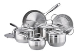 Canadian Classic Stainless Steel Cookware Set, Dishwasher & Oven Safe, 11-pc