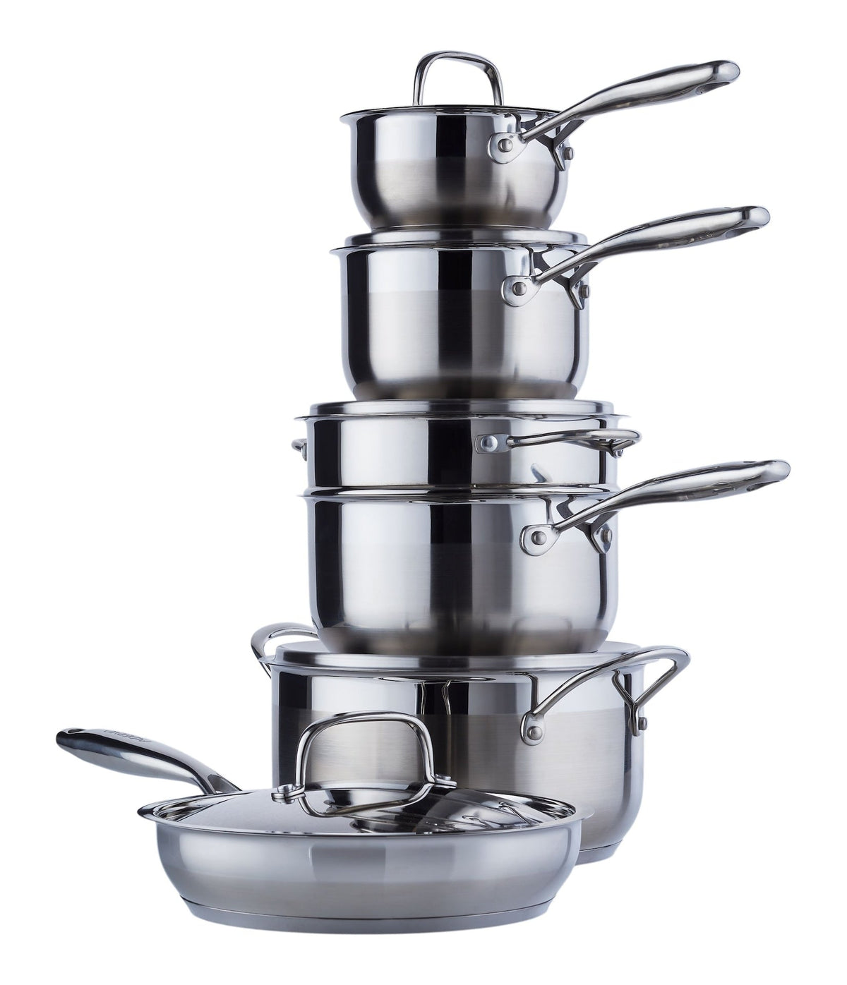 Canadian Classic Stainless Steel Cookware Set, Dishwasher & Oven Safe, 11-pc