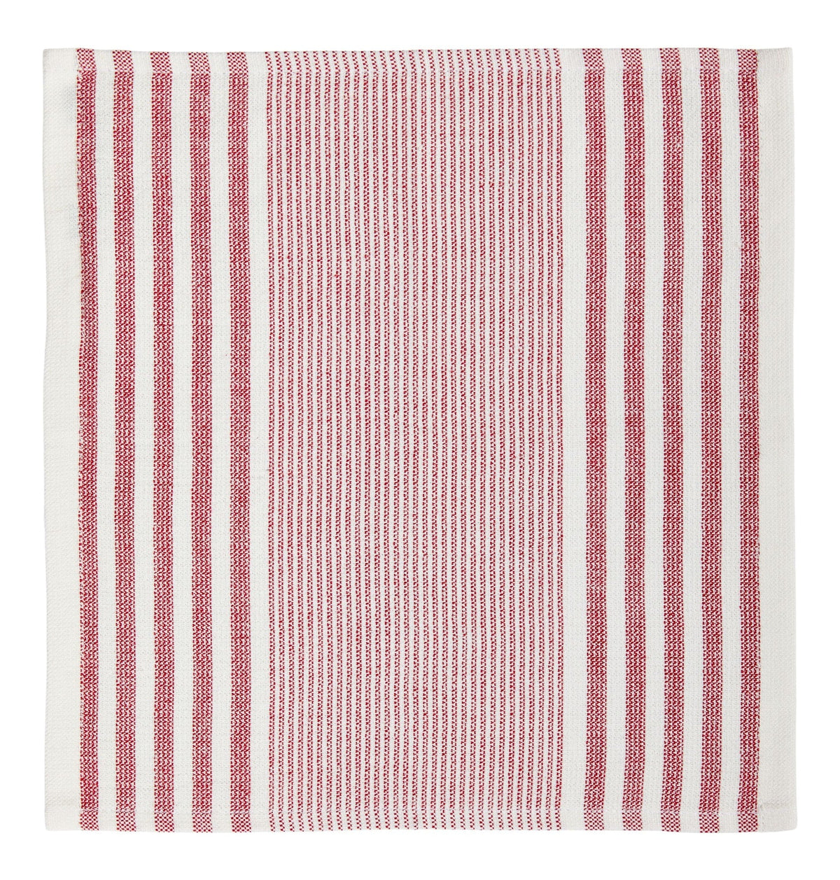 Striped Cotton Terry Square Dish Cloths, Red, 4-pk