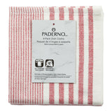 Striped Cotton Terry Square Dish Cloths, Red, 4-pk