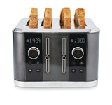 Wide Slots Toaster with 9 Heating Settings, Black, 4-Slices