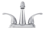 Double Handle Rigid Spout 4-in Centreset Bathroom Sink Faucet with Pop-Up Drain, Chrome