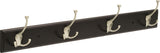 Stainless Steel 4-Tri Hook Rail, Black/Nickel, 27-in