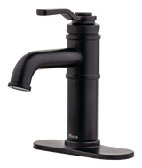 Breckenridge Single Handle High Arc Bathroom Sink Faucet, Push & Seal Drain, WaterSense Certified, Black