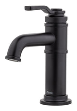 Breckenridge Single Handle High Arc Bathroom Sink Faucet, Push & Seal Drain, WaterSense Certified, Black