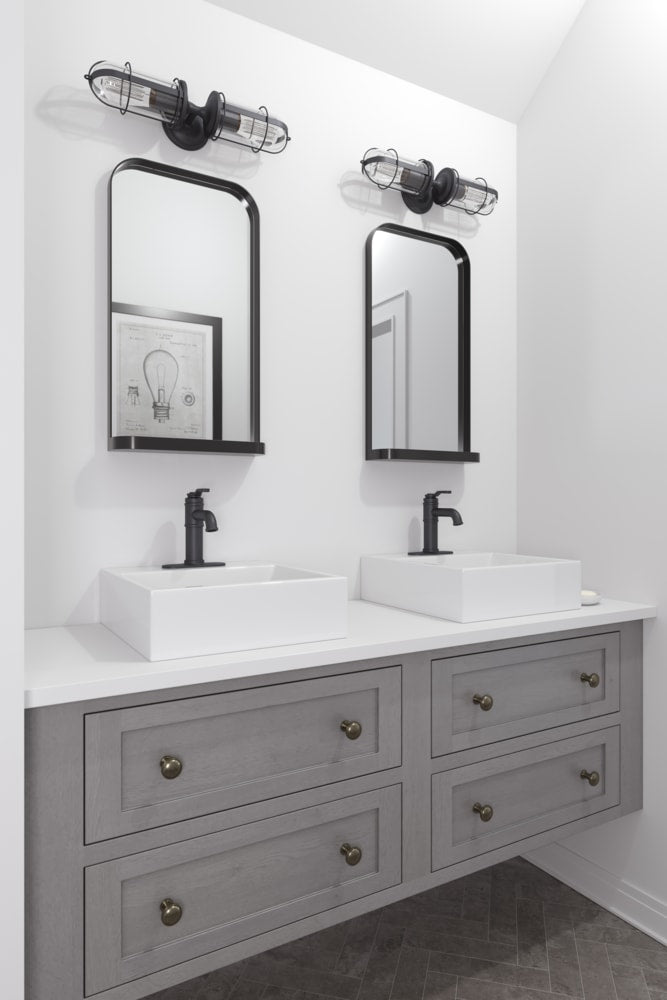 Breckenridge Single Handle High Arc Bathroom Sink Faucet, Push & Seal Drain, WaterSense Certified, Black