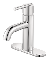 Fullerton Single Handle Single Hole 4-in Centreset Bathroom Sink Faucet, Push & Seal Drain, Chrome