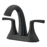 Rancho Double Handle 4-in Centreset Bathroom Sink Faucet Push & Seal Drain, WaterSense Certified, Matte Black