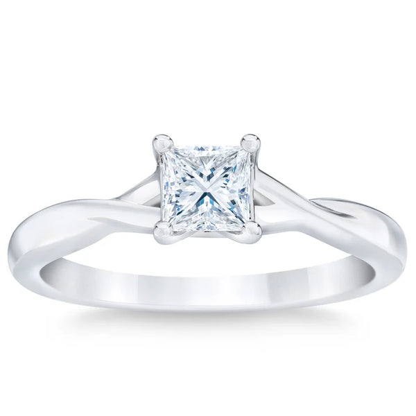 Princess Cut Diamond Solitaire Ring (0.50 ct) J1246