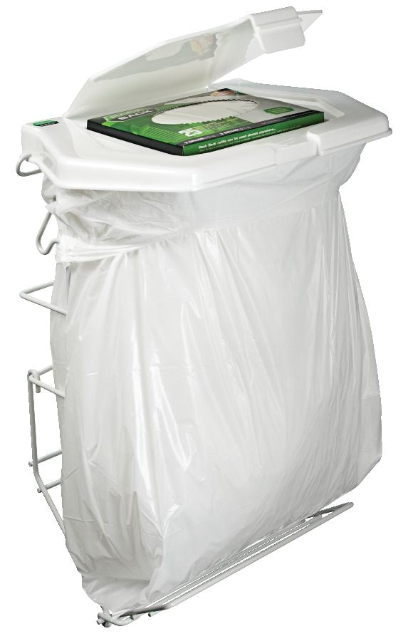 Expandable Kitchen Garbage Bag Holder, Fits 15-L or 21-L bags, Includes 5 bags