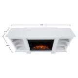 Eliot Grand Entertainment VividFlame Media Indoor Electric Fireplace TV Stand, 1500W, Includes Remote Control & Firebox, White