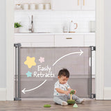 Retractable Baby Safety Gate, 50-in, Grey
