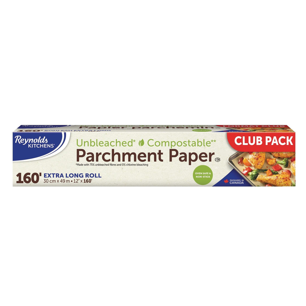 Kitchens Unbleached Compostable Parchment Paper, Extra-Long Roll, 12-in x 160-ft