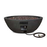 Riverside Round Concrete Gas Fire Pit in Shale, 36-in
