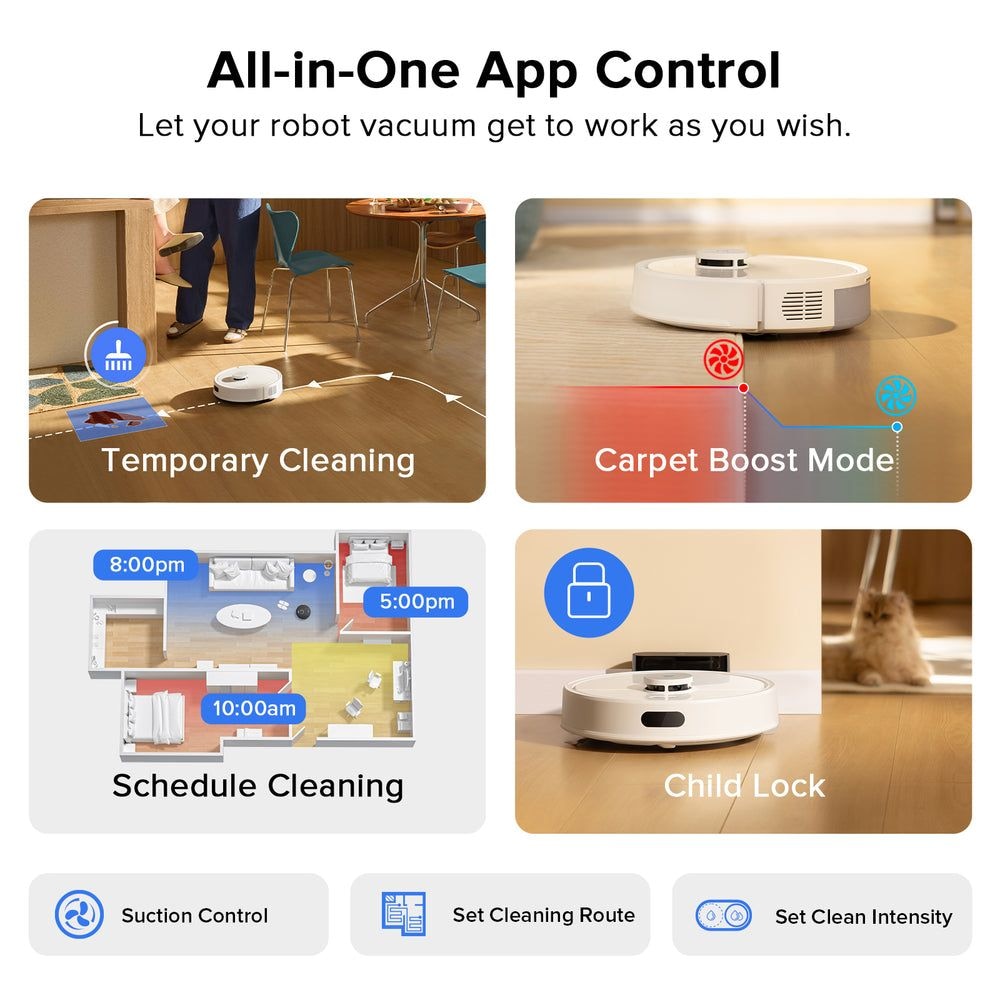 Roborock Q7 L5 2-in-1 Robot Cordless Vacuum & Mop Cleaner, Pet-Friendly, App Controlled, Includes Charging Dock, White