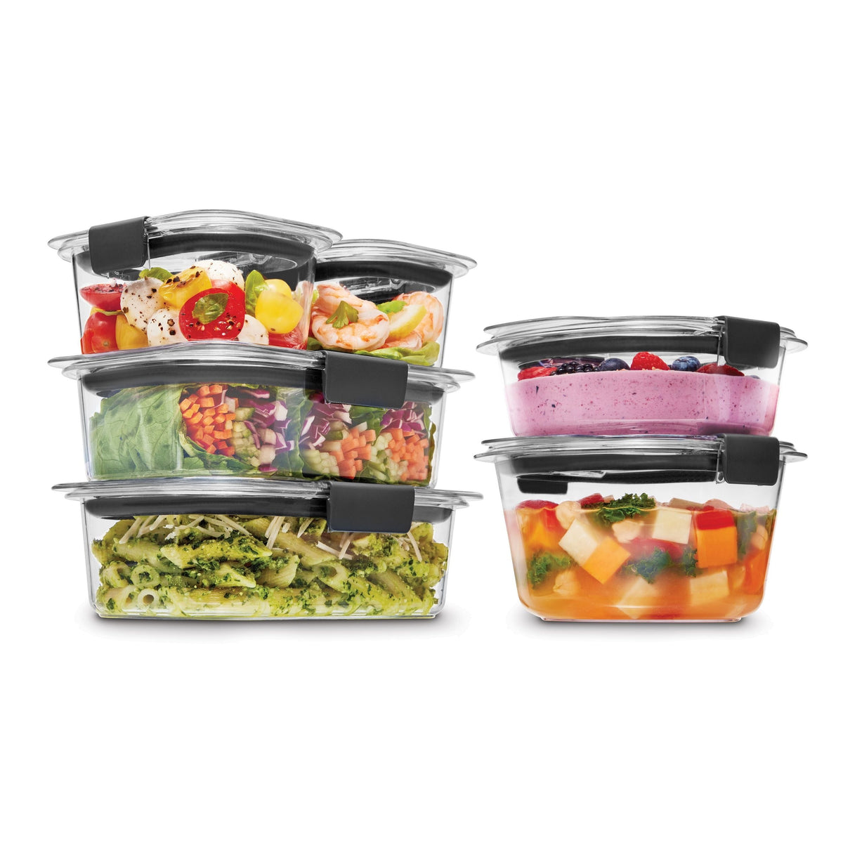 Brilliance Stainshield Mixed Plastic Food Storage Container, 12-pc