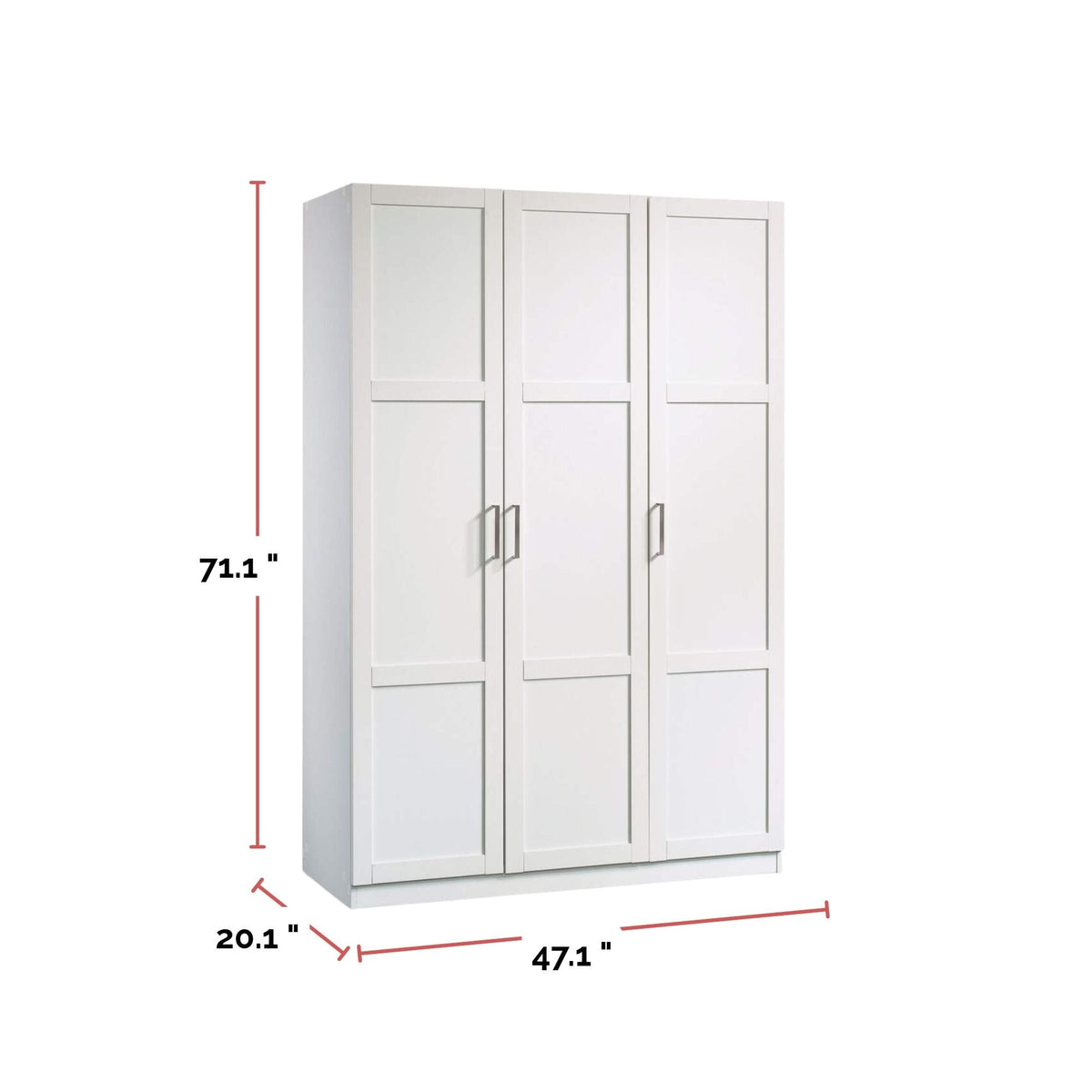 3 Door Wardrobe Shaker, White