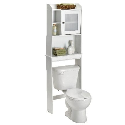 Caraway 1-Door Over-The-Toilet Spacesaver Bathroom Storage Shelf/Cabinet, Soft White