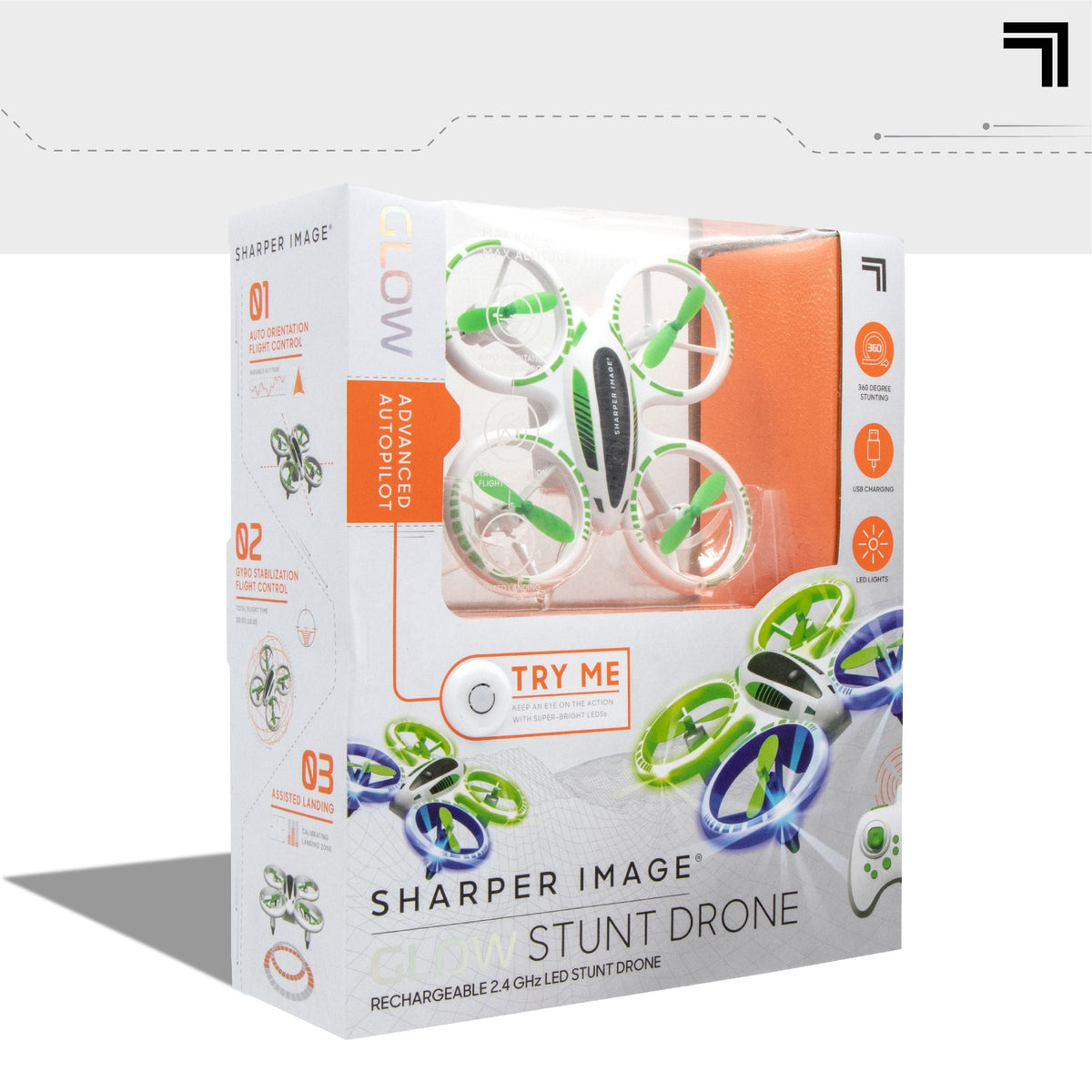 Sharper Image Drone Stunt Glow LED 5inch
