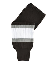 Knit Hockey Socks, Black/White/Silver, Assorted Sizes