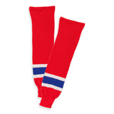 Knit Hockey Socks, Red/Navy/White, Assorted Sizes